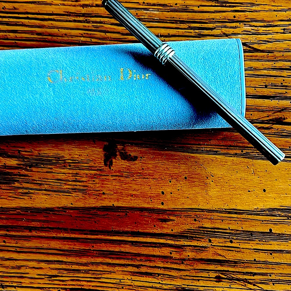 Rare Christian DiorSILVER.925ballpoint pen.Swiss made.Engraved designer&with Box